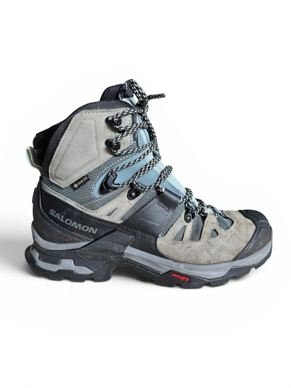 Salomon Quest 4 GTX Gore-Tex Waterproof Hiking Boots Gray Blue Black 7.5
